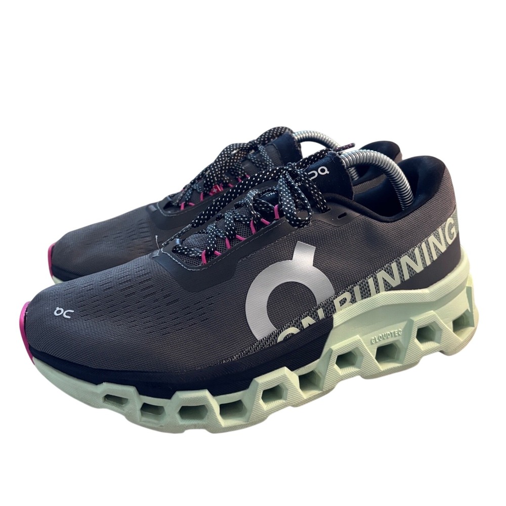 On Cloudrunner Gray Mint Pink Running Shoes Womens 10 Swiss Engineering CloudTec